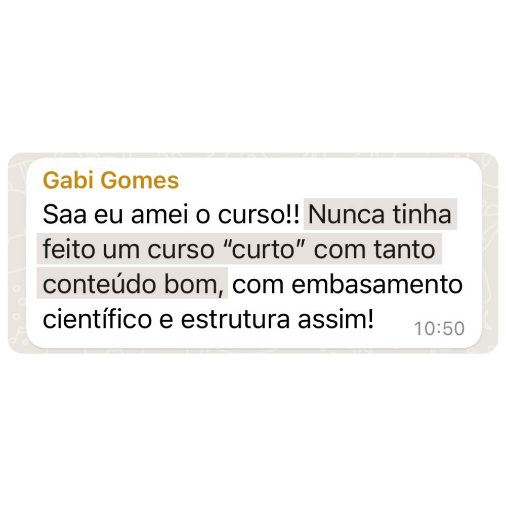 Depoimento de aluno